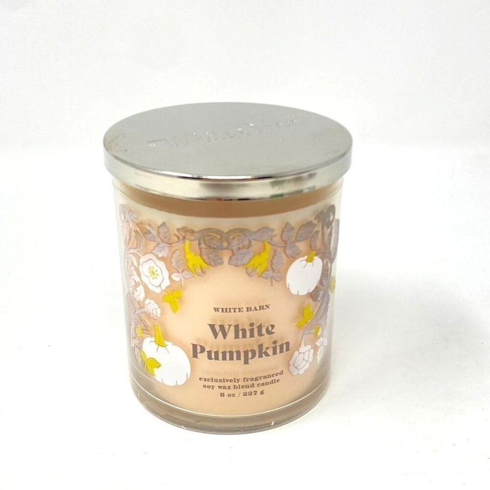 Bath & Body Works White Barn White Pumpkin Single Wick Soy Blend Candle 8 Oz